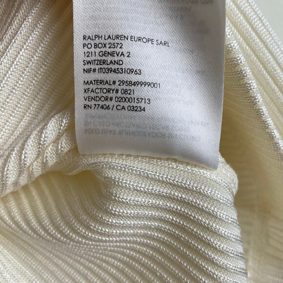 Club Monaco Cream Ribbed Long Sleeve Top Size L - Picture 15 of 16